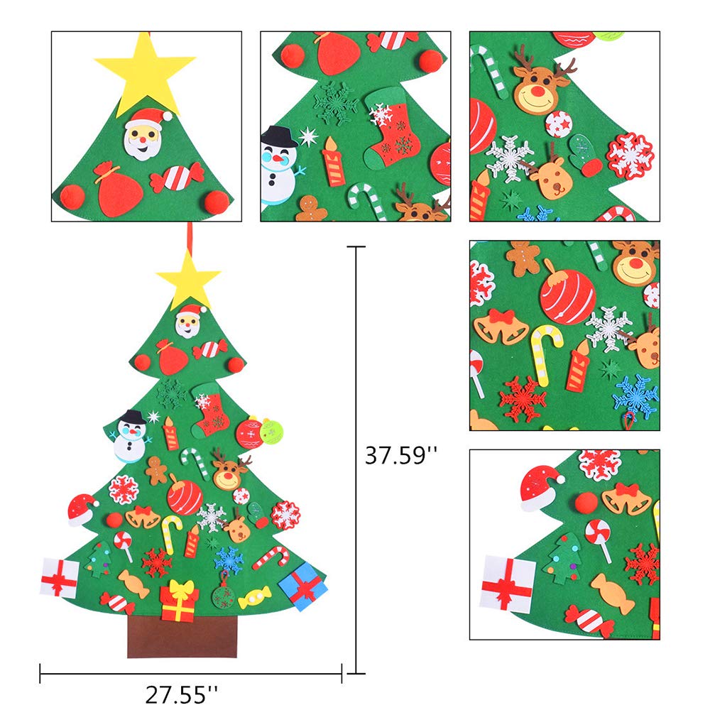 Merry Christmas Preschool Wall Hanging DIY Educational Toy 3D Felt Busy Board Craft Kit Kids Customized Colors Logo Intelligence