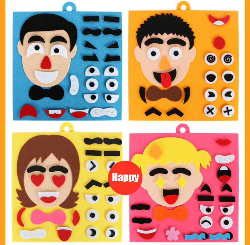 Customized Toddler Children Felt Busy Board DIY Activity Toy Emotional Expression 1-6 Years Old Puzzle Game Early Education