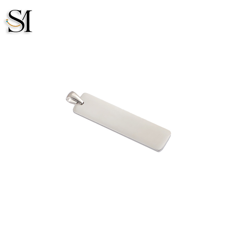 DIY Rectangle Stainless Steel Jewelry Making Kit 18K Gold Plated 10mm*40mm Pendant for Necklace