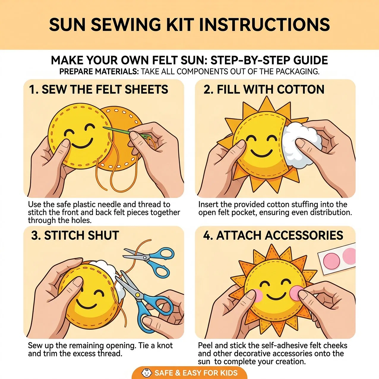 Kids DIY Solar System Sewing Kit Mini Portable Travel Craft Ages 7+
