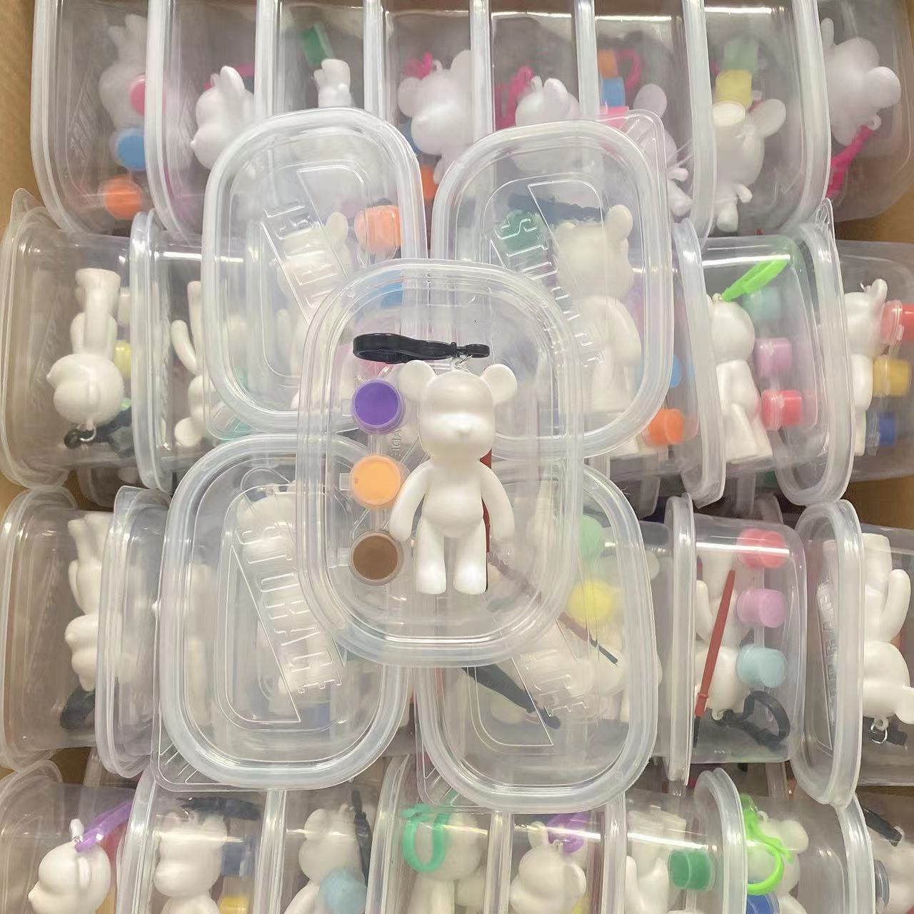 Kids Arts and Crafts Painting Kit DIY Doll Toys Ceramics Plaster Painting Set Gift Toys Make Own Key Ring