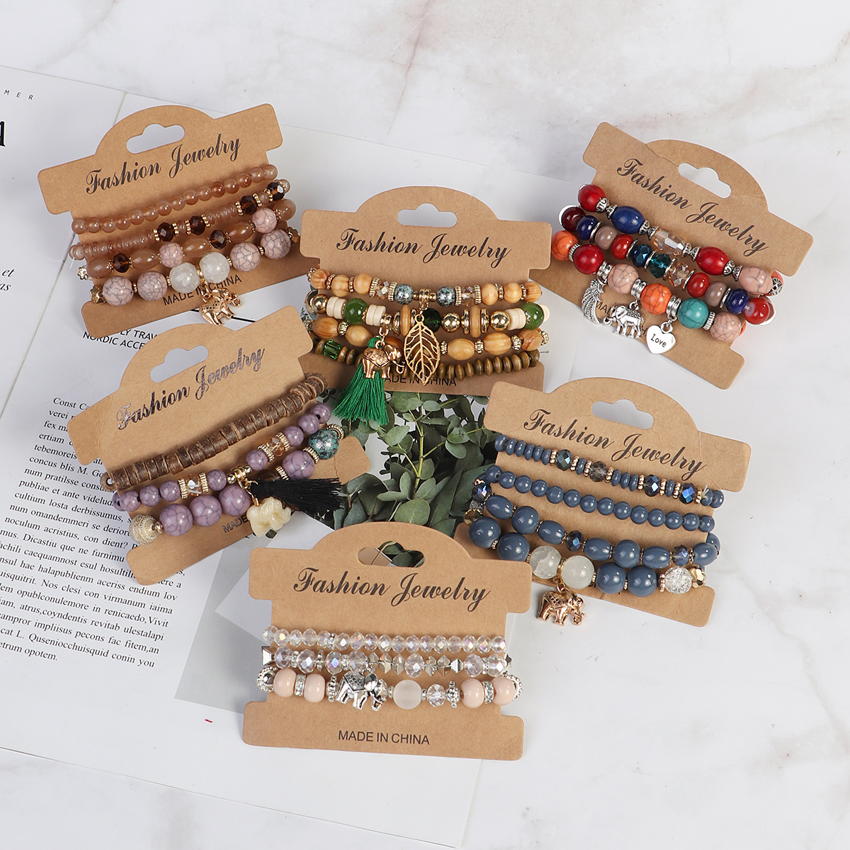 Fine Jewelry Bracelets &amp; Bangles Diy Making Kits Boho Elephant Custom Colorful Glass Beads Bracelet Set Couple Amour