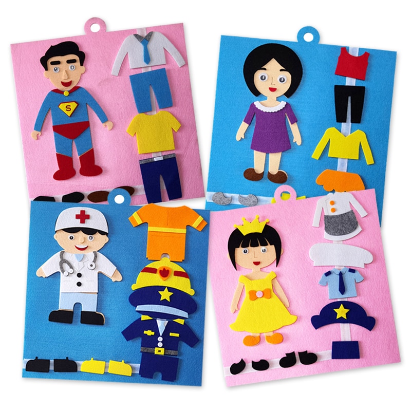 Customized Toddler Children Felt Busy Board DIY Activity Toy Emotional Expression 1-6 Years Old Puzzle Game Early Education