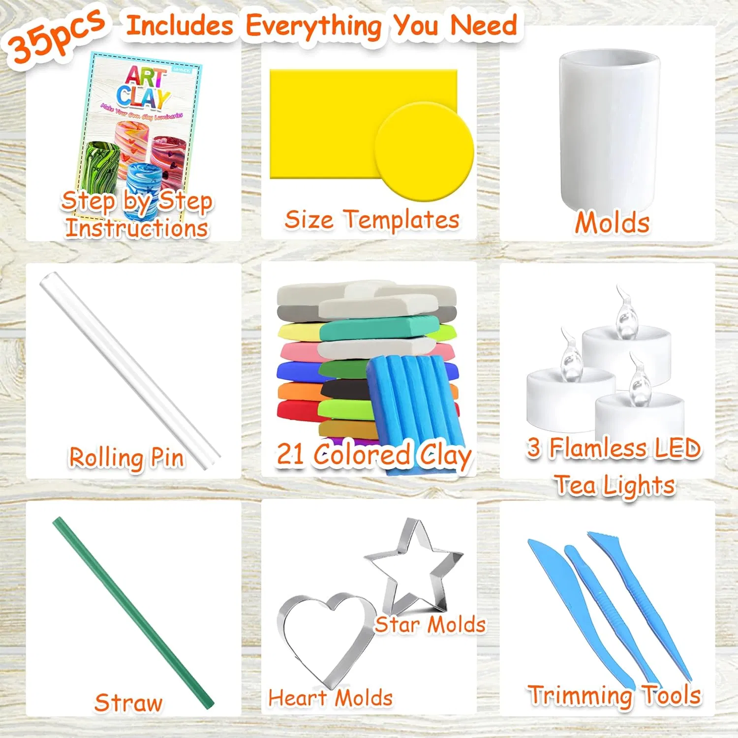 DIY Craft Kits Make Your Own Clay Luminaries Arts and Crafts Clay Kit for Boys Girls