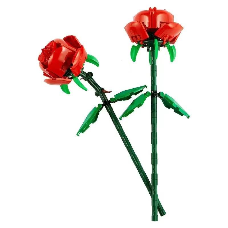 DIY Flower Building Block Sets Eternal Rose Building Blocks Valentines Day Gift Diy Children Creative Assembly Plastic Toy