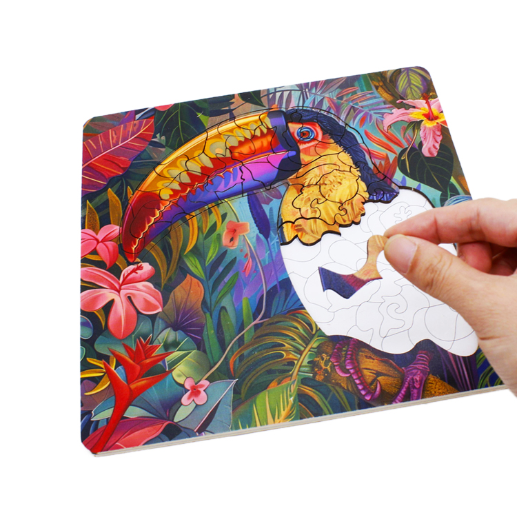 Wooden Animal Unique Puzzle-Toucan 51~100 Pieces DIY Toy Craft Kit for 5-7 Years Old