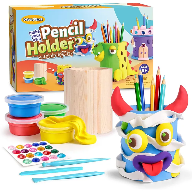 DIY Modeling Air Dry Clay Kit for Kids with One Set of Tools Make Your Own Clay Pencil Holder