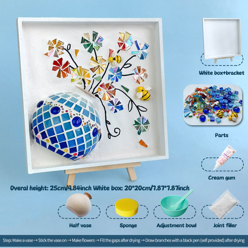 Cream Glue Mosaic Frame Craft Kit detail 4