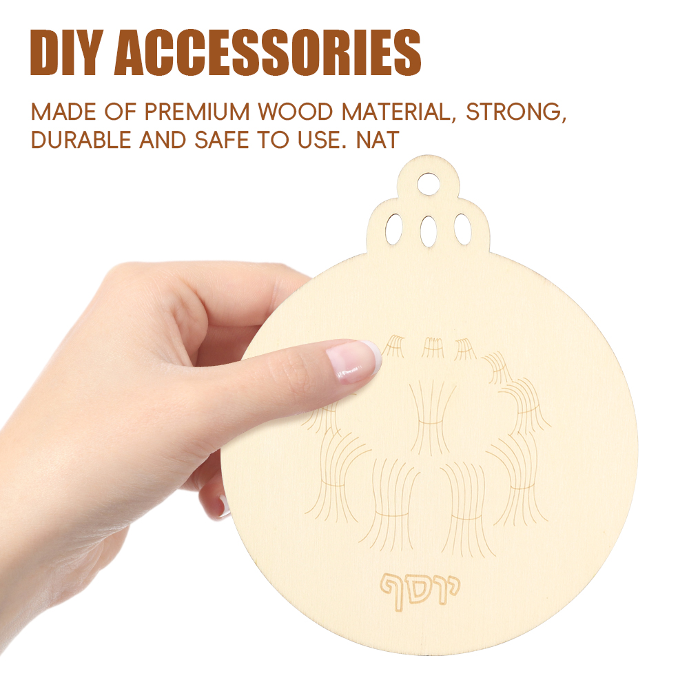 Unfinished Plywood Jewish Religious DIY Ornament Kit | 7 Symbolic Pattern Cutouts | Eco-Friendly | for Kids Crafts Holiday Wall