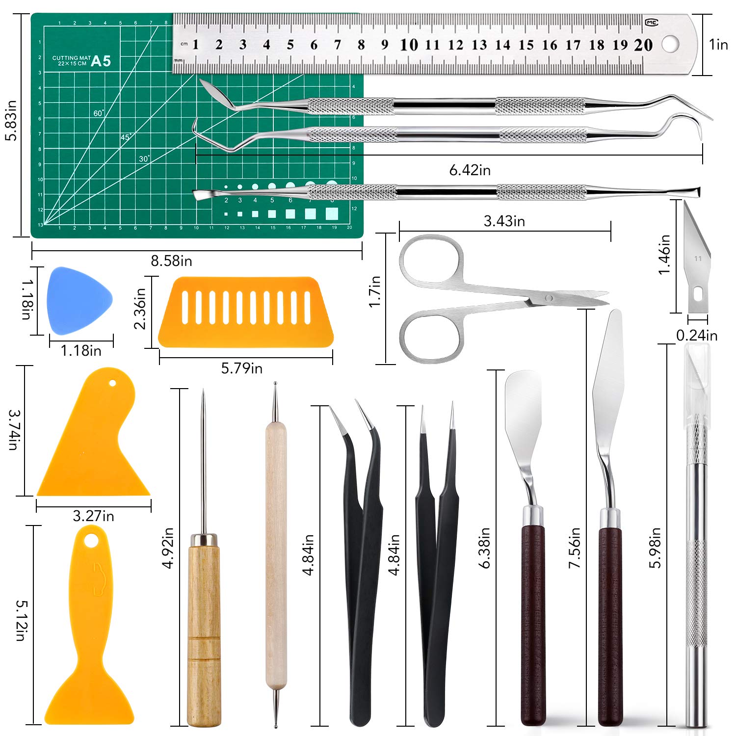 Manual Plastic Vinyl Weeding Tool Kit for Silhouettes DIY Art Cutting Engraving Scrapbooking-Black HCHWENH JZ-27 Custom Logo