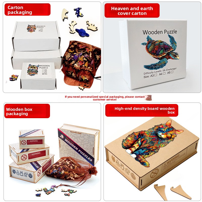 Custom Wooden Jigsaw Puzzle Irregular Shaped Animal 3D Puzzle Featuring Dogs Penguins Made Wood DIY Toy For Adult