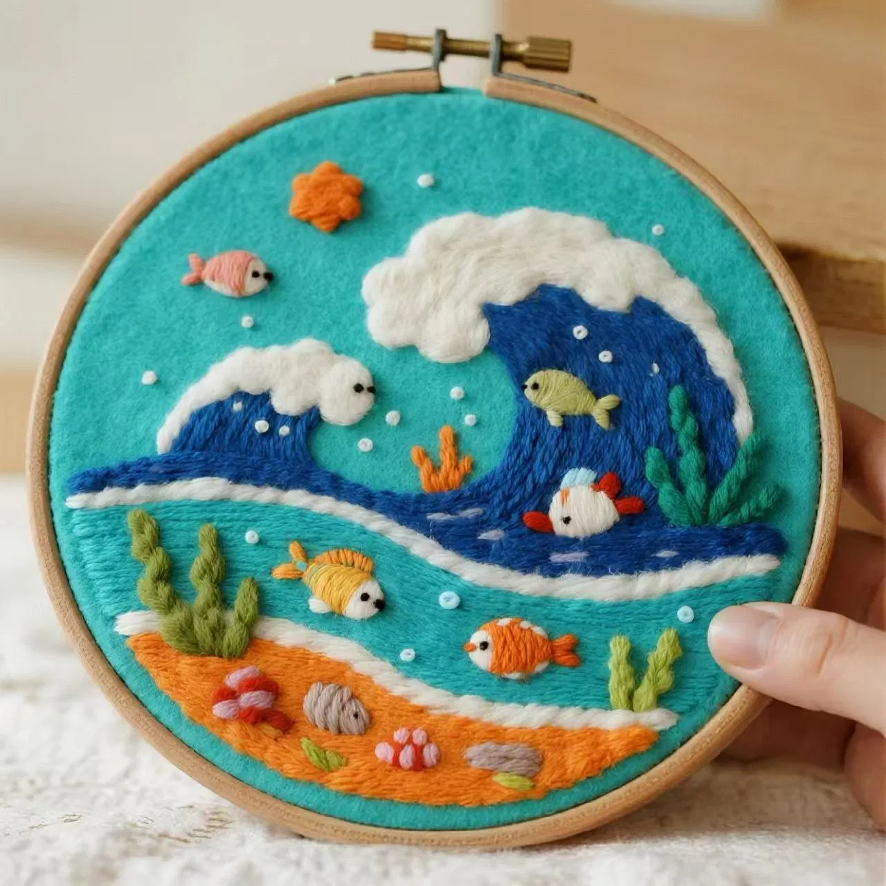 20*20 Creative DIY Wool Needle Felt Painting Embroidery Kit