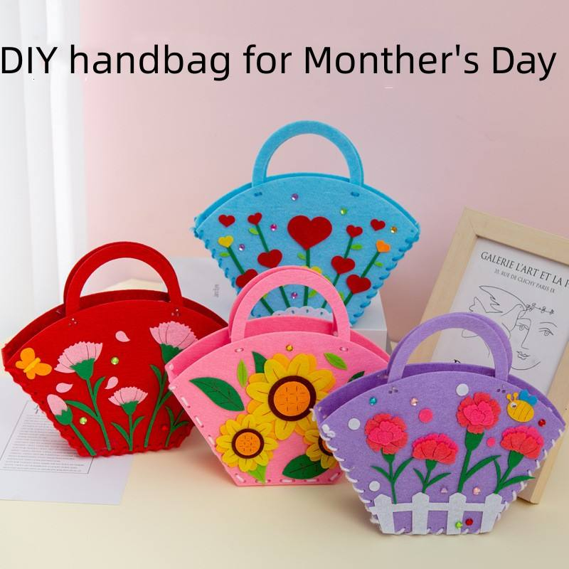 Children Felt Craft Kits DIY Handbag Sewing Kits for Mother