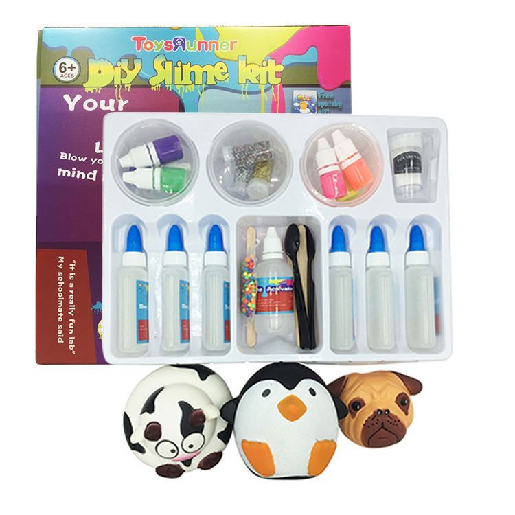 DIY Slime Making Kit Creative Educational Toys Kids Lab Glue Activator Set Squishy Toys Clay Plastic Anti-Stress Anxiety Relief