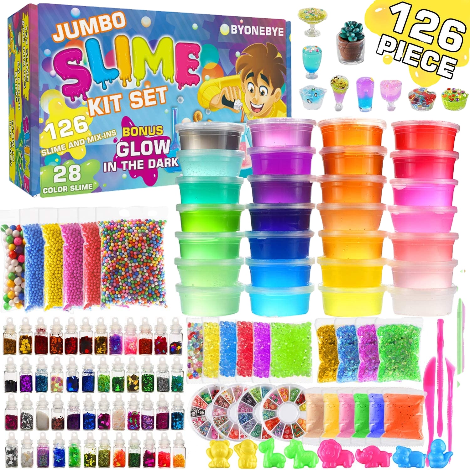Slime Kit for Kids Diy 126 Pcs DIY Slime Making Kit for Girls Boys