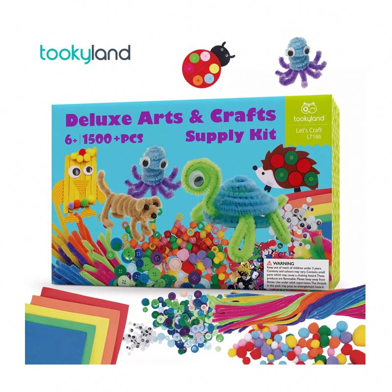 Kids Art and Craft Kit 1500pcs Craft Suppliers Library Preschool Craft