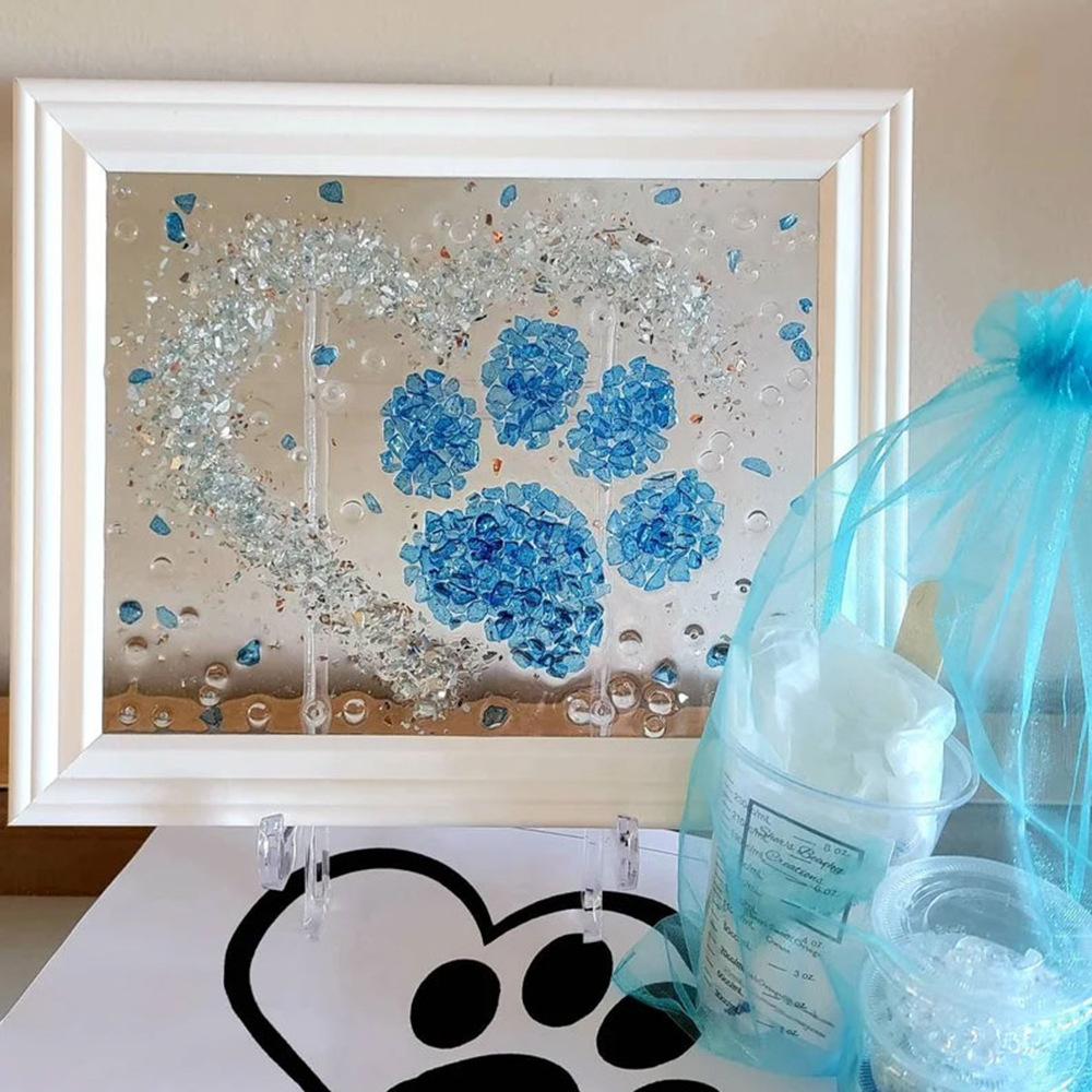 Hot Sale Shell Mosaic Glass Painting Kit Diy Handmade Arts and Crafts Decorative Frame Diy Resin Art Painting Kit Wooden Frame