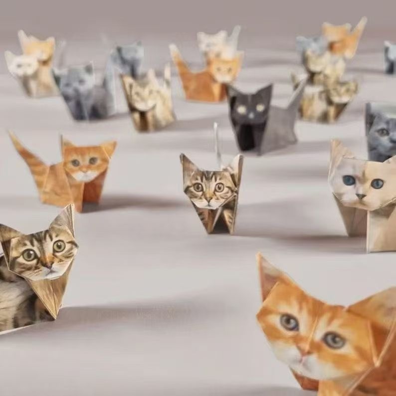 New DIY Paper Cats &amp; Dogs Origami Folding Animal Craft Kit with Boxed Packaging-50pcs