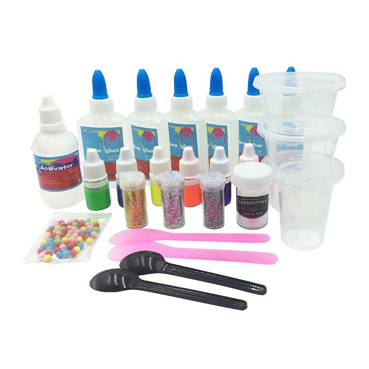 DIY Slime Making Kit Creative Educational Toys Kids Lab Glue Activator Set Squishy Toys Clay Plastic Anti-Stress Anxiety Relief