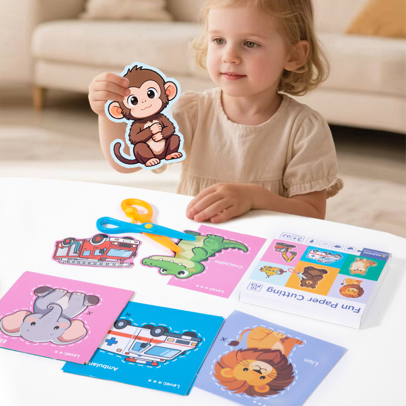 Fun Baby Puzzle Origami Folded Paper Cut DIY Children Handmade Paper Crafts Set Educational Toys for 5-7 Years