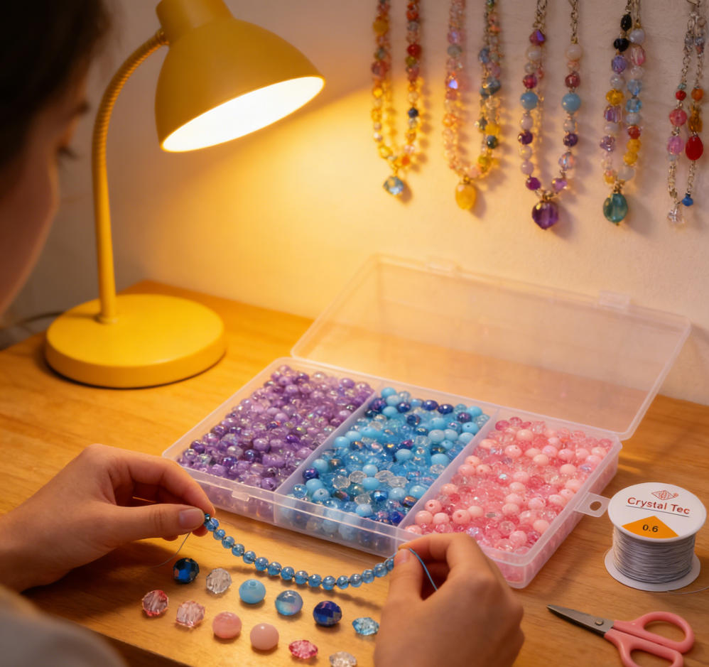 Diy Acrylic Beads Kits With Shinny Face Beads for Jewerrly Making Necklace Bracelet Earring Birthday Gifts for Girls