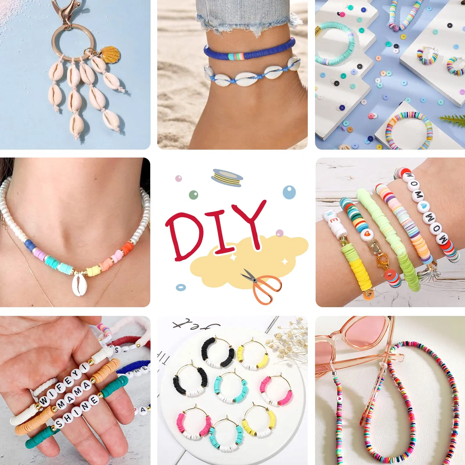 15000PCS 144 Colors Clay Beads Charm Bracelet Making Kit for Girls 8-12 Polymer Heishi Beads for Jewelry for Crafts Christmas Gifts