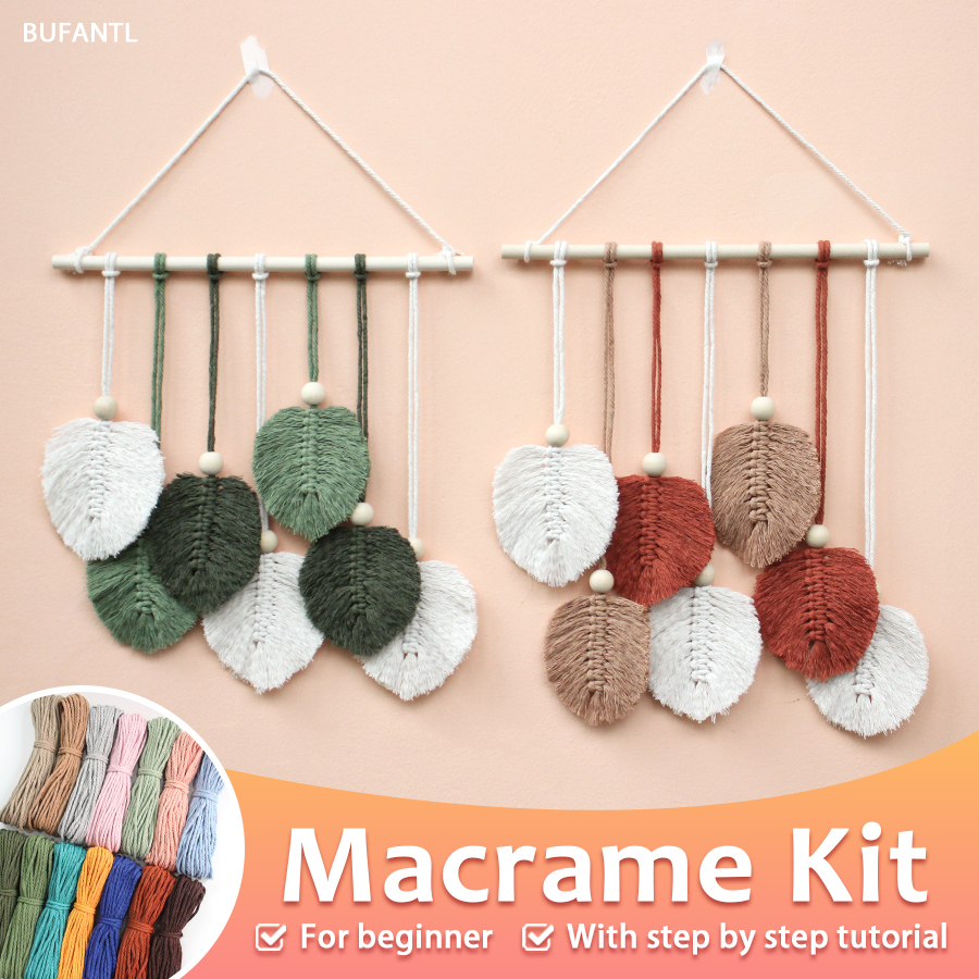 DIY Leaf Tapestry Macrame Kit Banner