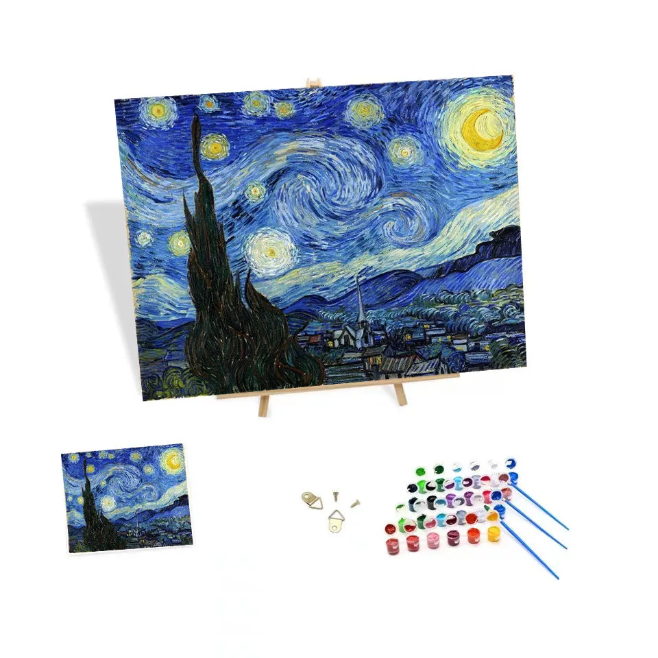 DIY Easy Oil Painting Canvas Kit Abstract Art Painting Art Hanging Picture Decor for Bedroom