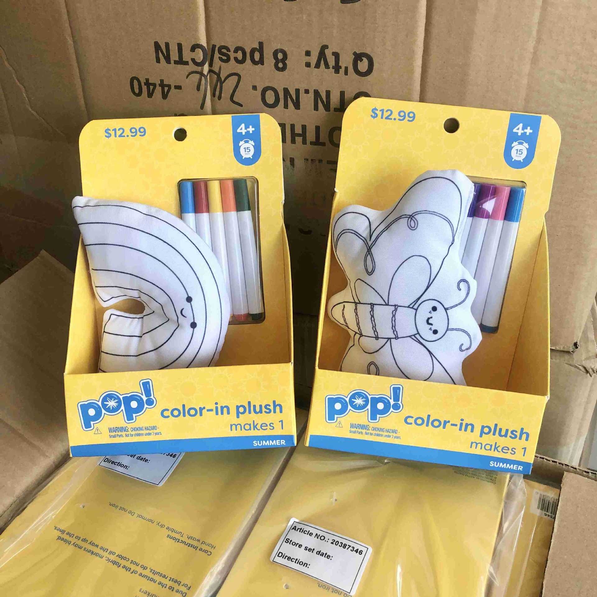 Hot Selling DIY Plush Coloring Toy Creative Hand Painted Set Educational Craft Kit For Kids
