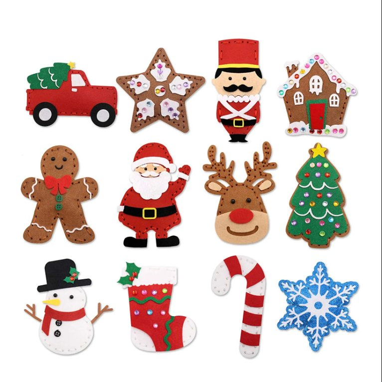 Hot Sale Kids Sewing Kit Felt Christmas DIY Crafts Girls Boys Educational Sewing Kids Art Craft Kits Beginners Felt Kids Sewing