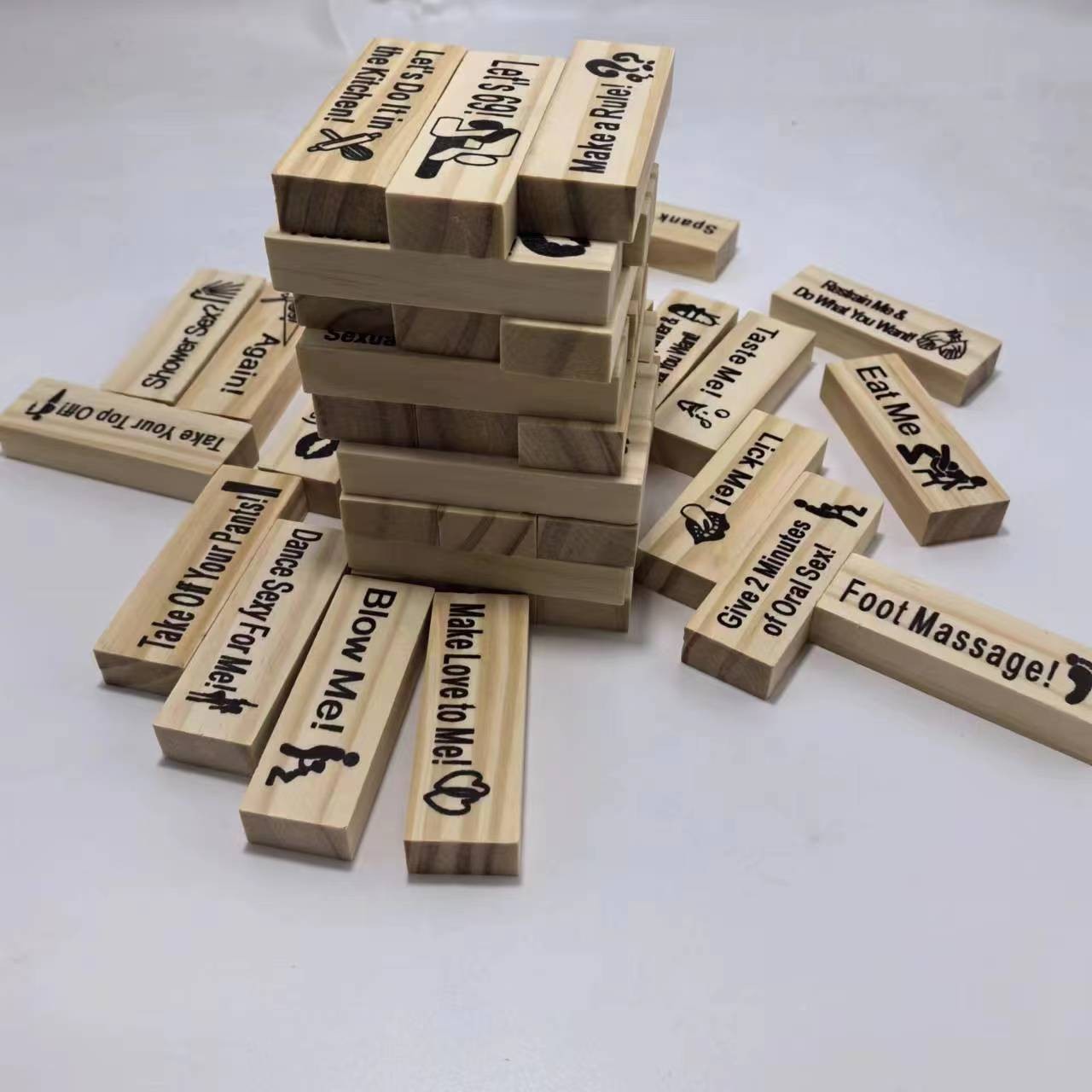 Wooden Tower Stacking Building Blocks Wooden Building Blocks Wooden Tower Building Game Wooden Blocks