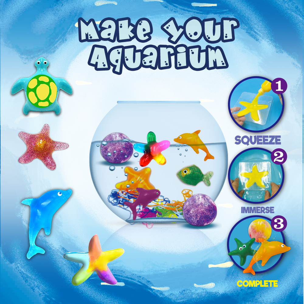 Magic Water Elf 5 Magic Gel and 4 Models Creative Activity Skill Aqua Fairy Science 3D Animal Beads Toys Experiment DIY Kit