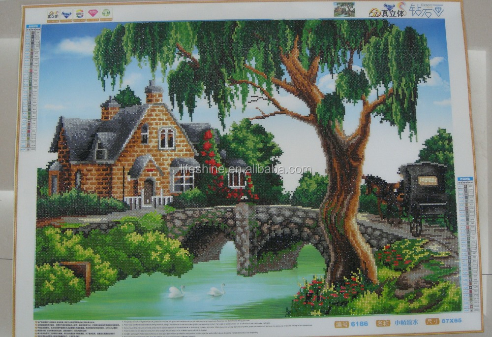 Beautiful Landscape Round Diamond Painting, Resin Stone Embroidery Painting Kits,diy Mosaic Painting
