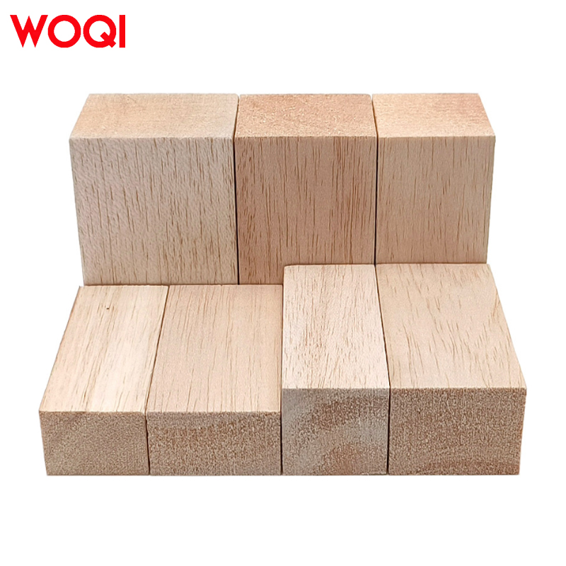 WOQI DIY Christmas Building Kit Unfinished Whittling Small Pine Wood Carving Blocks Wood Crafts and Wooden Boxes Wall Signs