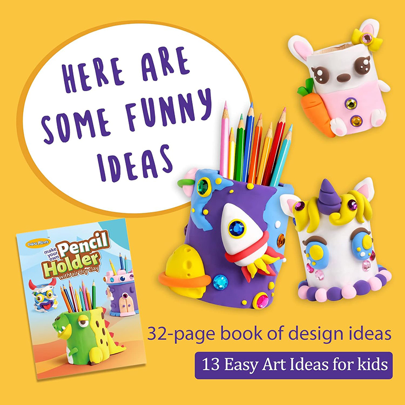 DIY Modeling Air Dry Clay Kit for Kids with One Set of Tools Make Your Own Clay Pencil Holder