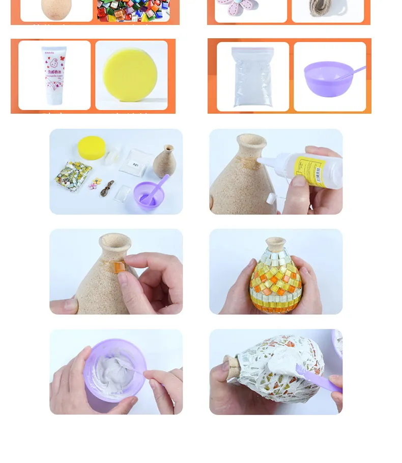 DIY Mosaic Vase Craft Kit Item 6