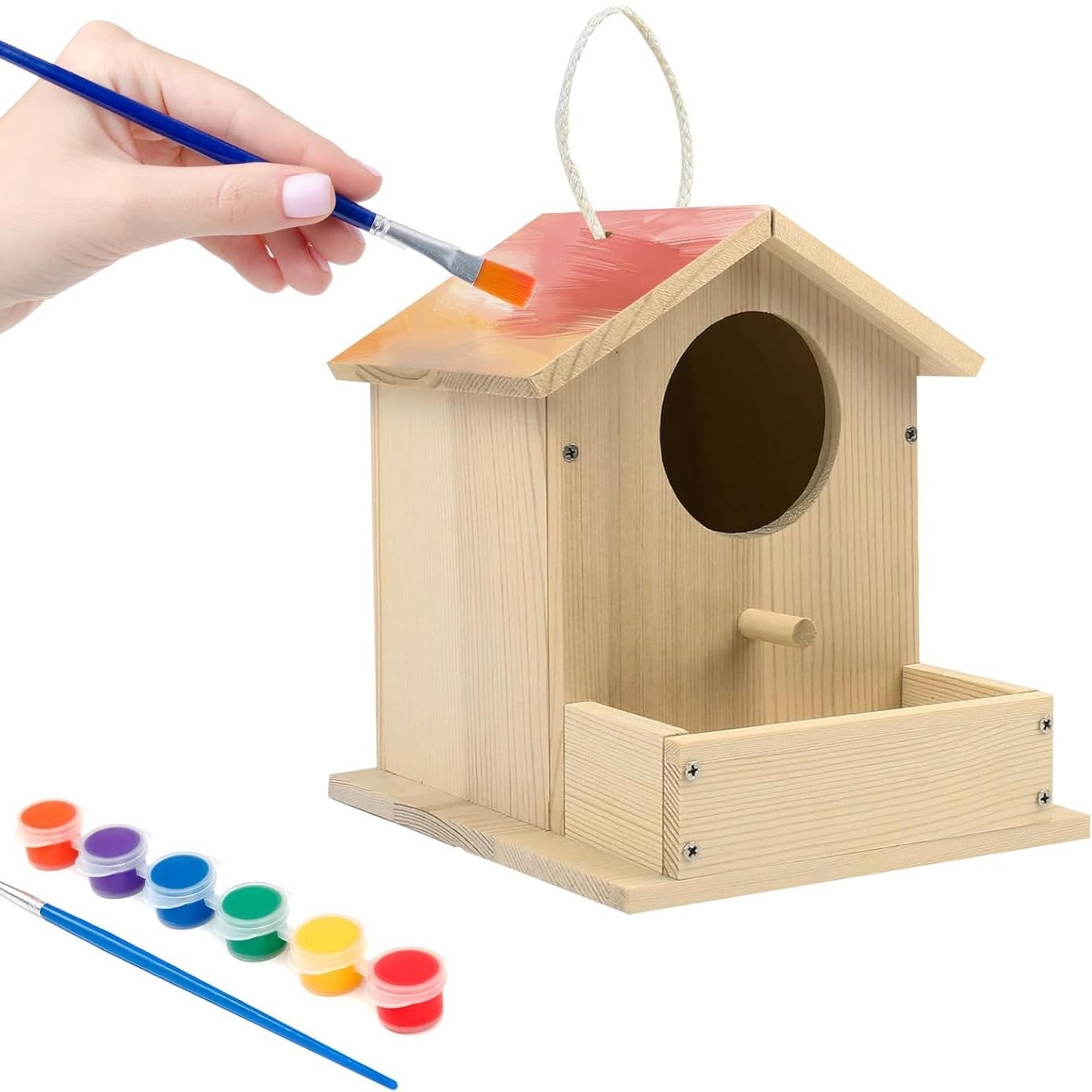 DIY Pine Wooden Birdhouse Craft Kit Detail 3