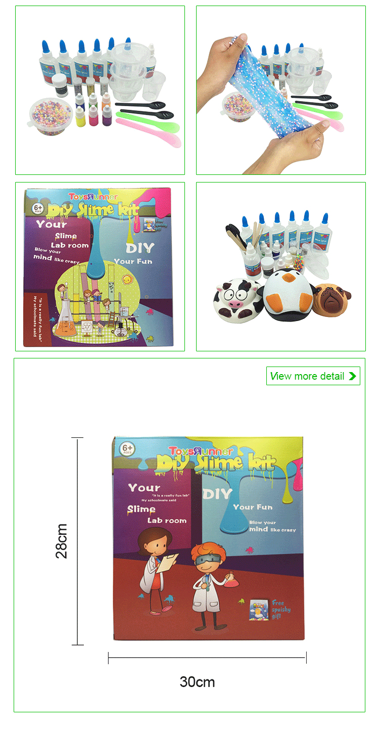 DIY Slime Making Kit Creative Educational Toys Kids Lab Glue Activator Diy Slime Set with Squishy Toys