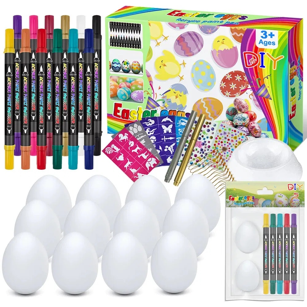 Customizable Best-Selling DIY Easter Egg Painting Kit with Water-Based Acrylic Markers