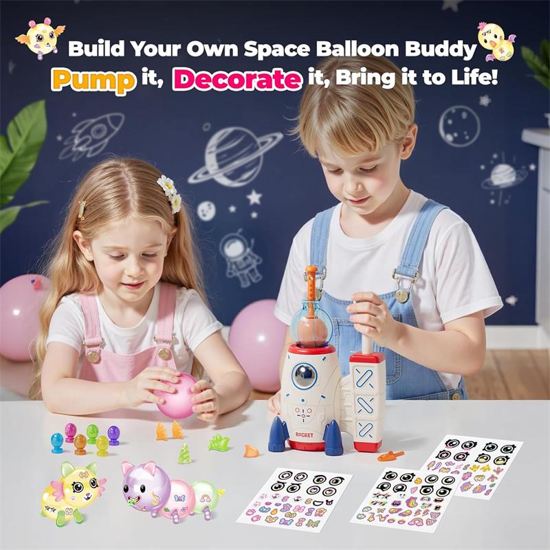 DIY Space Balloon Craft Kit for Kids STEM Creative Activity Inflation Kids Toys Educational Stickers Accessories
