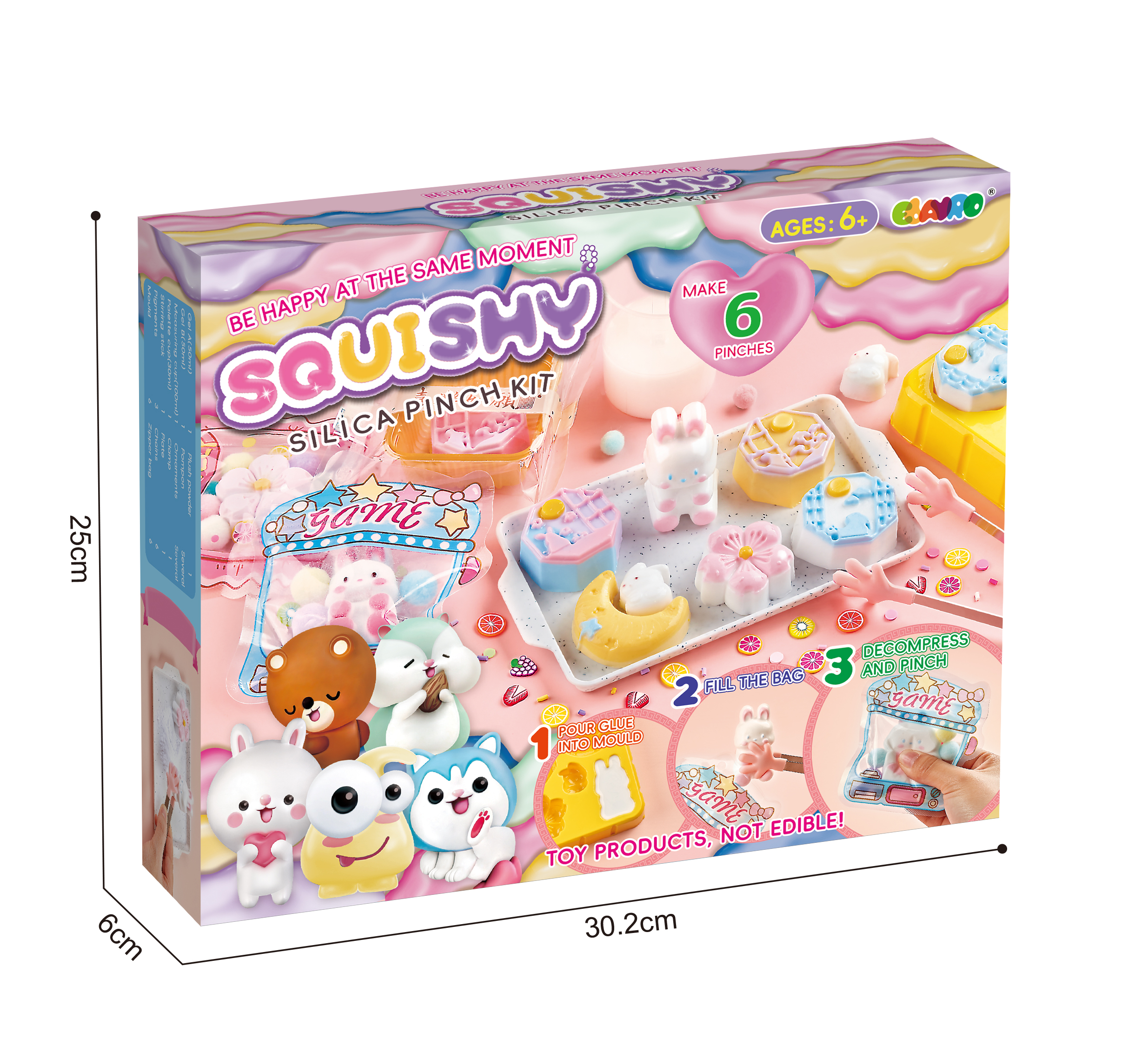 2025 New Squishy Silicone Slime Pinch Kit DIY Squeeze Toys Make Moon Cake and Rabbit 6 Types Gifts for Kids 6+