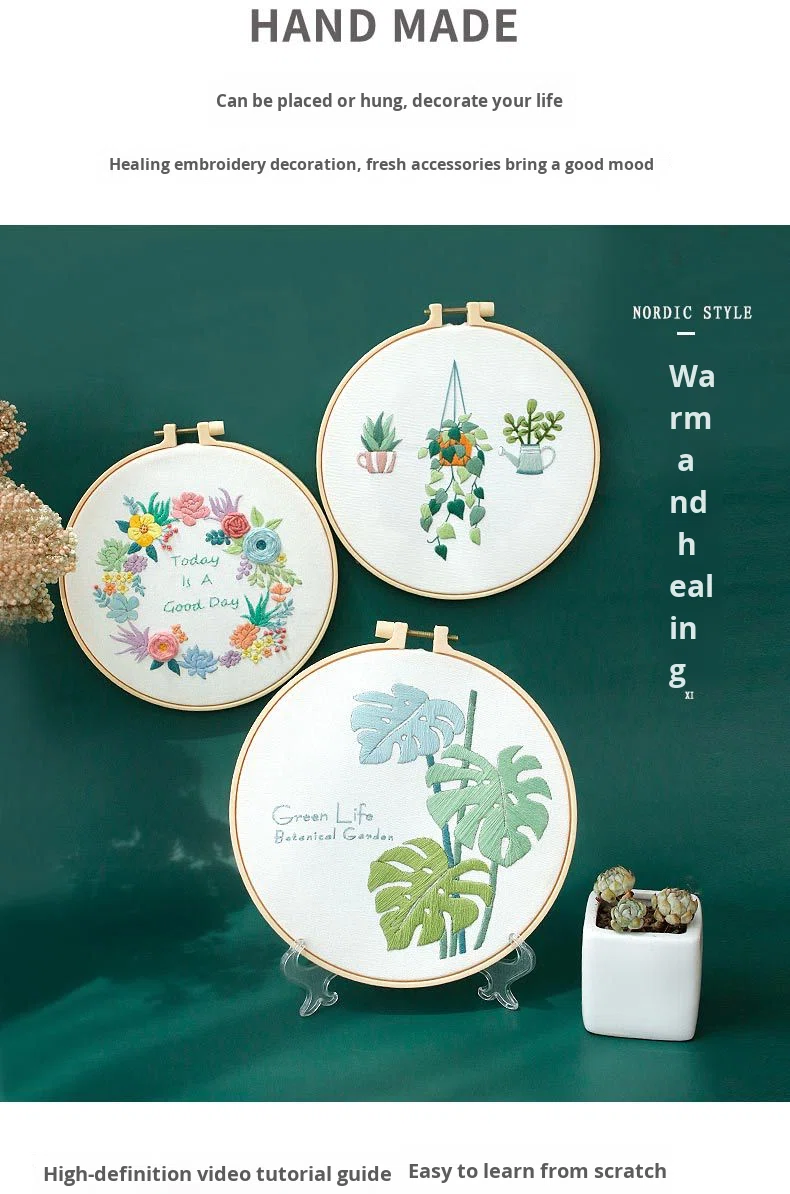 Diy Cross Stitch Hand Embroidery Kit Sets Flower for Beginner Handmade Linen Gift DIY Kit
