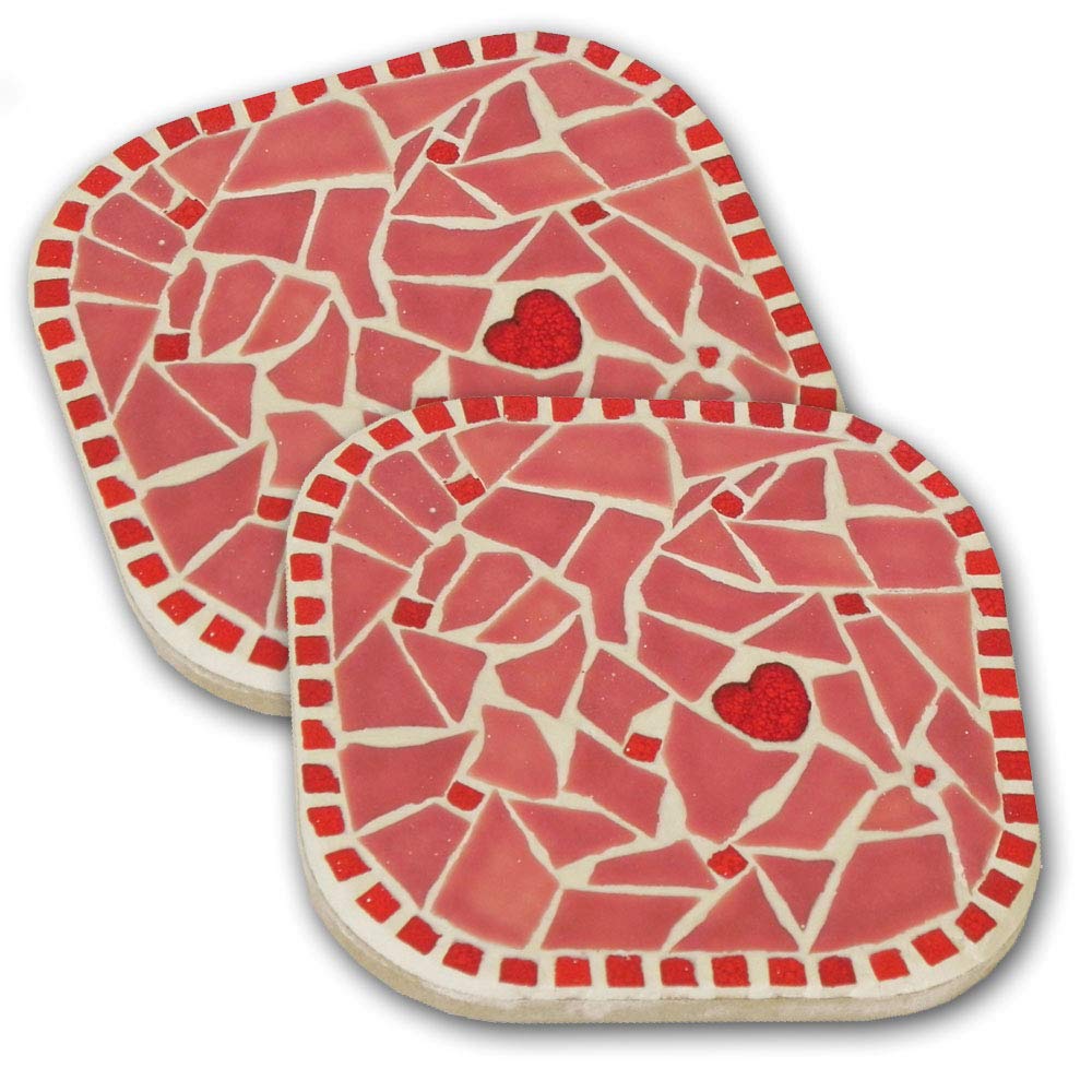 Glass Mosaic Tiles Mixed Colors Mosaic Glass Pieces DIY Crafts Mosaic Kit with Wooden Coaster for Cheap Price