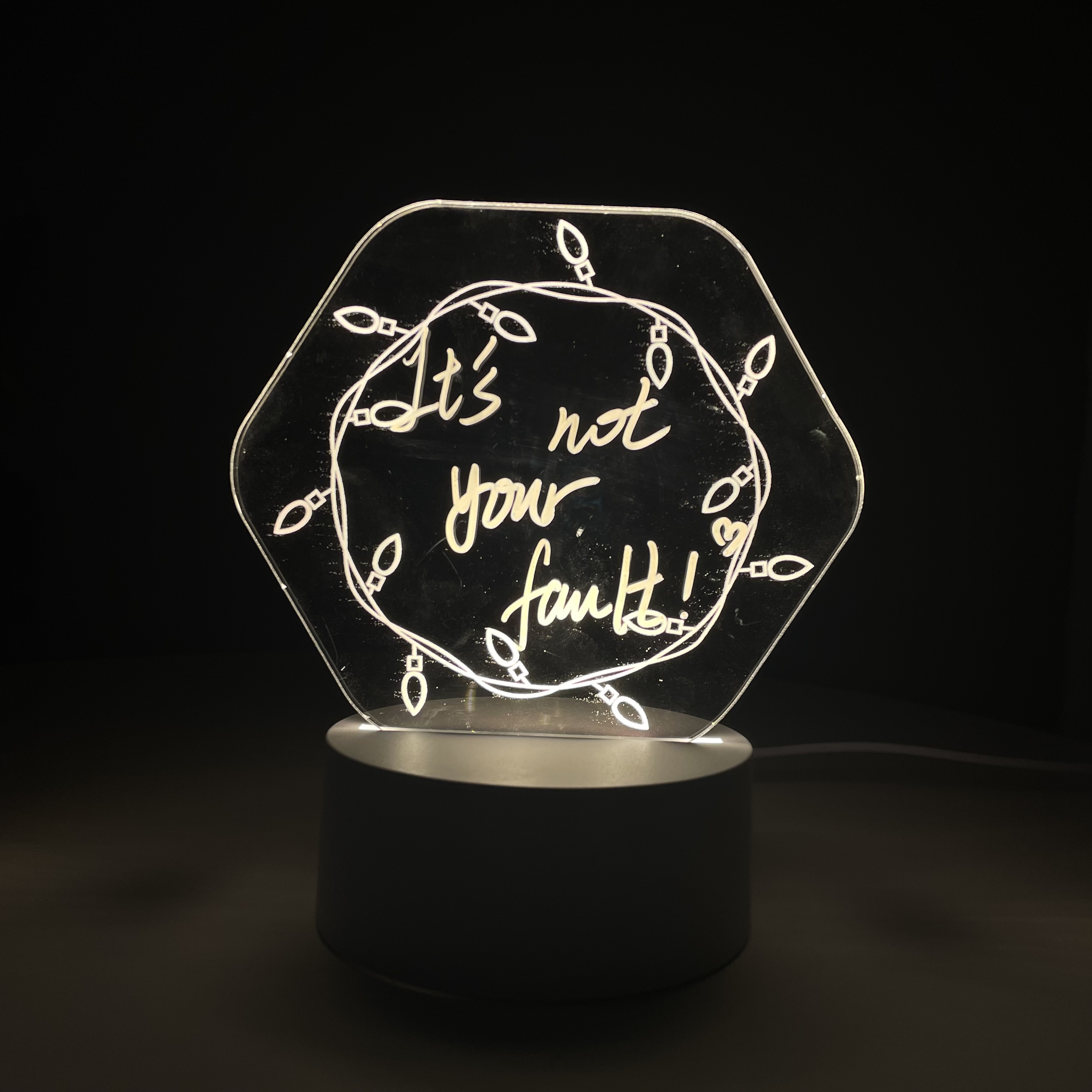 Newish Creative Blank Acrylic Writable Night Light Bed Desktop 3d Diy Note Board Led Night Light With Message Board Pen
