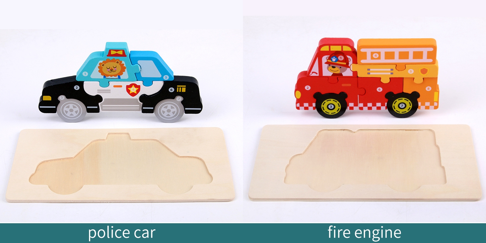 3D Vehicle Wooden Toy Grid 2