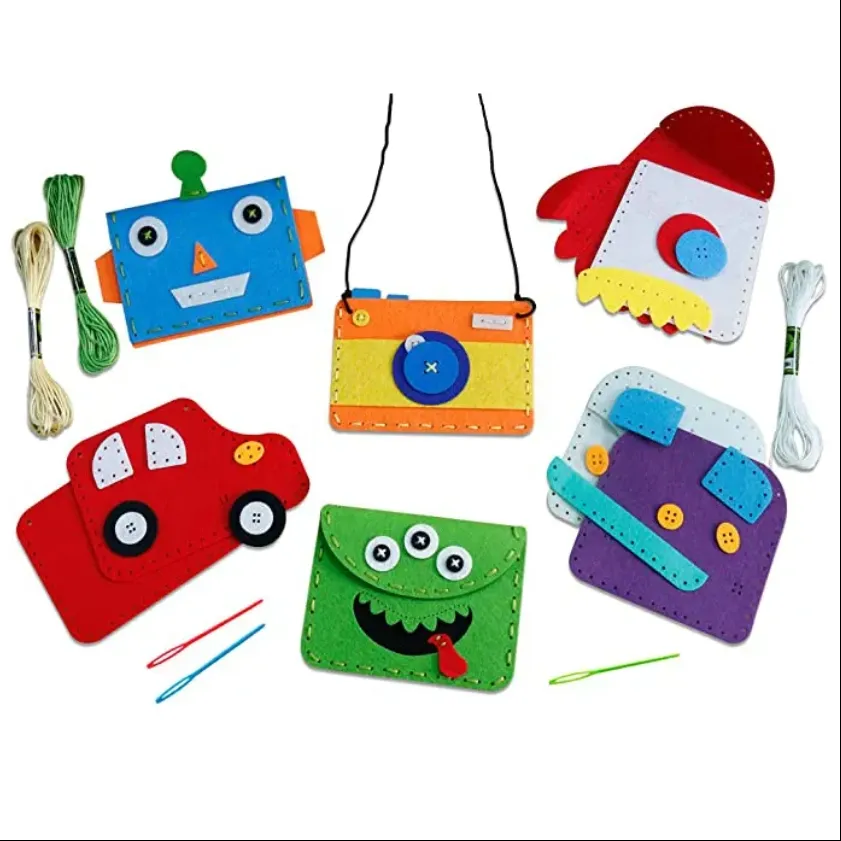 Kids Sewing Kit Felt Animal DIY Crafts Girls Boys Educational Sewing Kids Art Craft Kits Beginners Felt Kids Sewing