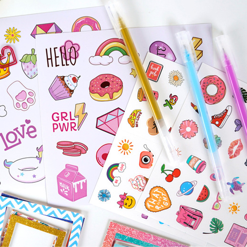 Back to School DIY Journal Set Handbook Stationery Set Scrapbooking Stickers, Scrapbook, Birthday Gift for Kids Educational Toy