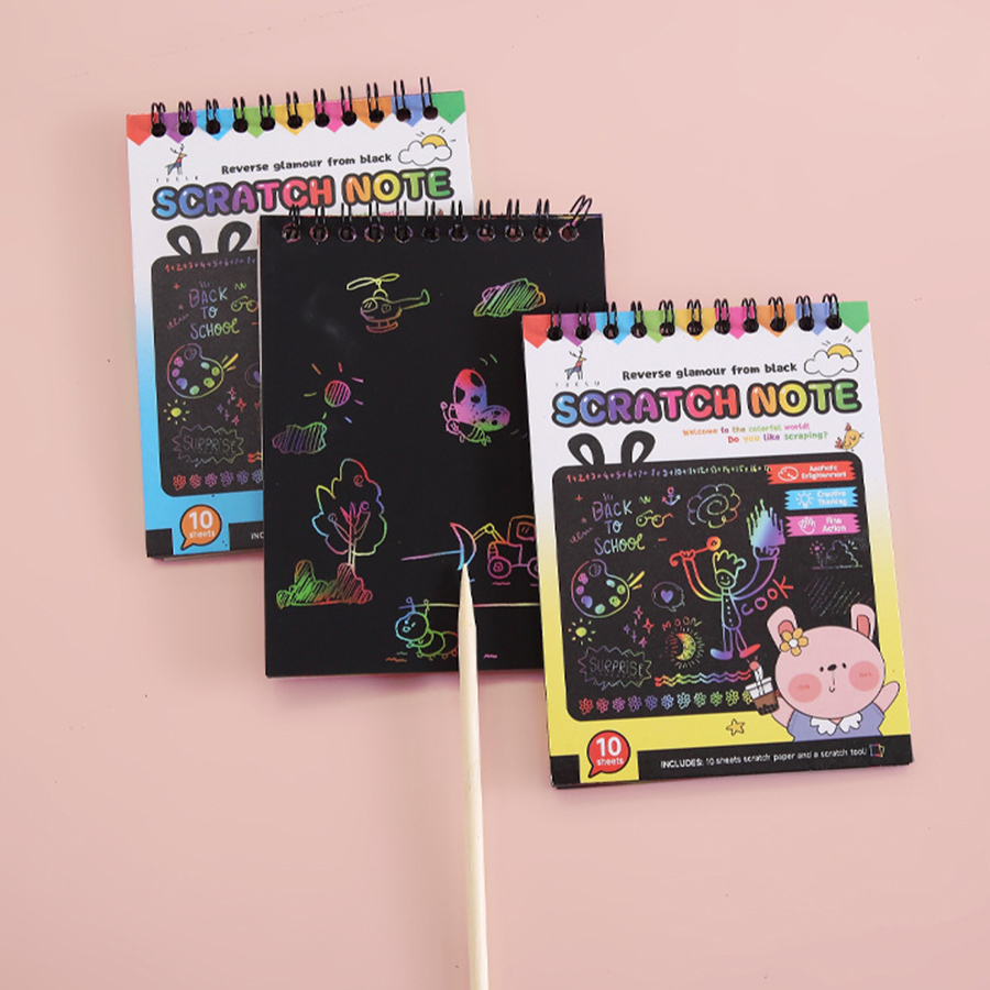 Children's Dazzling DIY Scratchboard Art Kits Creative Graffiti Scratch Book Fun Interactive Learning Tool