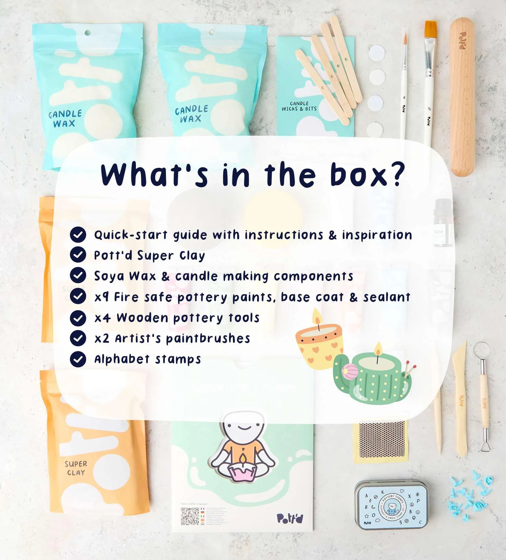 DIY Air-Dry Clay Candle Making Kit with Fragrance Oil