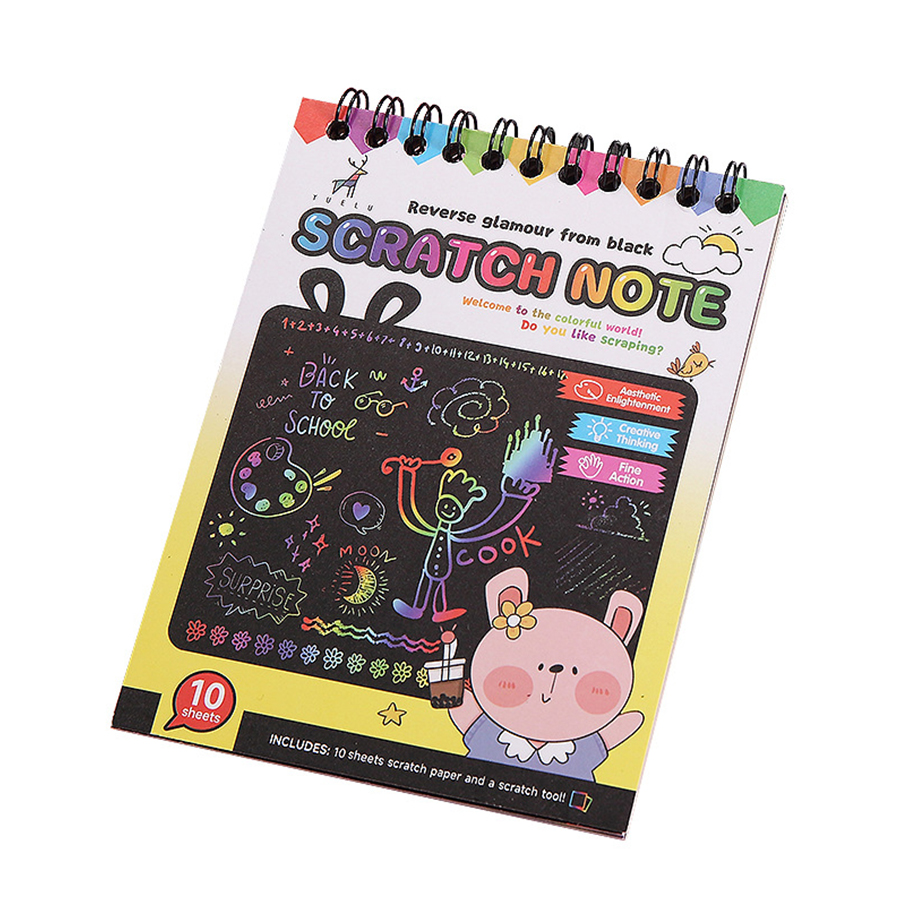 Children's Dazzling DIY Scratchboard Art Kits Creative Graffiti Scratch Book Fun Interactive Learning Tool